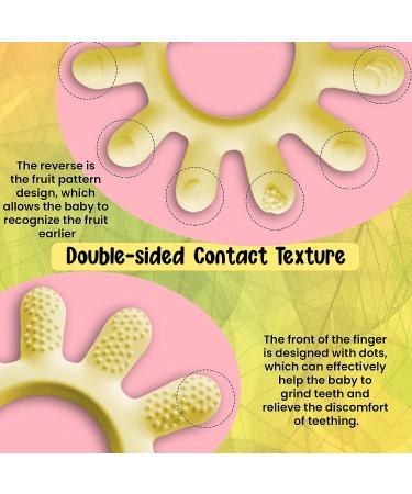 Organic Baby Teether Toy - Finger-Shaped Silicone Teether for Teething Relief - Pastel-Colored Fruit Design - BPA Free - Buy Online on GoSupps.com