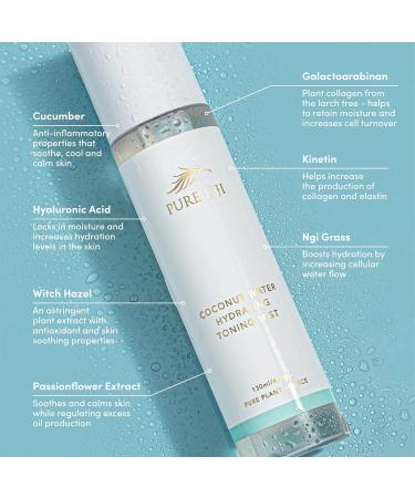 Pure Fiji Coconut Water Toning Mist - Hydrating Face Spray for All Skin Types | Refresh Soothe & Invigorate - 4.39 Oz - Cruelty-Free - Buy Online on GoSupps.com
