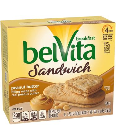 belVita Peanut Butter Breakfast Biscuits - 10 Sandwiches (1.76 oz each) - Buy Online on GoSupps.com