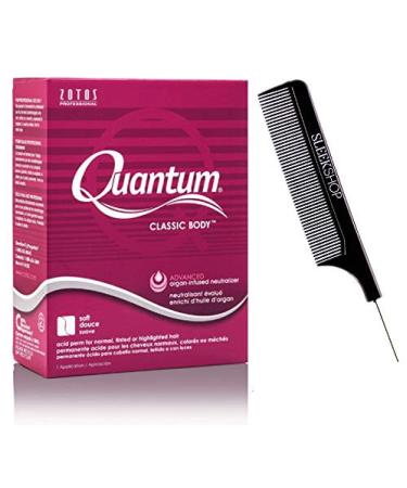 Zotos QUANTUM CLASSIC BODY Acid Perm SOFT CURLS for Normal Tinted or Highlighted Hair (w/Sleek Steel Pin Tail Comb) (CLASSIC BODY ACID PERM)