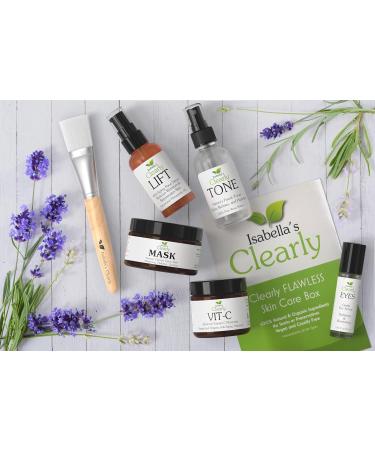 Flawless Natural Skin Care Gift Set for Women - 6 Piece Beauty Set | Ideal Birthday & Christmas Gift | Handmade in USA - Rose Toner Eye Serum Face Oil Charcoal Mask - Buy Online on GoSupps.com