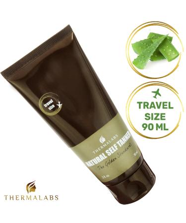 Organic Self-Tanning Lotion Travel Size (90ml) - Natural Shine for Face & Body Perfect for On-the-Go - Buy Online on GoSupps.com