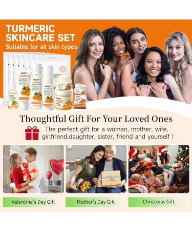 15 PCS Turmeric Skin Care Set - Turmeric Skin Care Kit Long-Lasting Moisture Oil Control & Smooth Skin - With Cleanser Soap Scrub Toner Face Oil Eye Cream Lotion Cream & Facial Masks Turmeric+15Pcs - Buy Online on GoSupps.com
