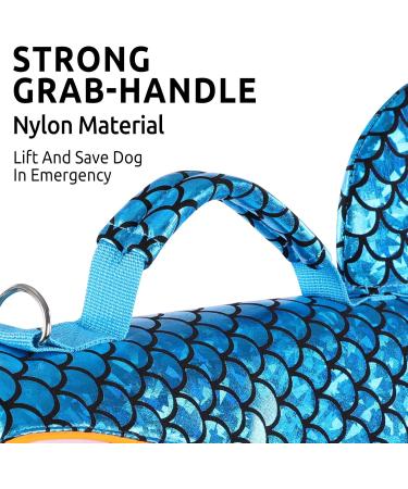 Cit toile Dog Life Jacket - Reflective Shark Swim Vest for Small Medium & Large Dogs | Safe & Stylish Blue Camo Design - Buy Online on GoSupps.com