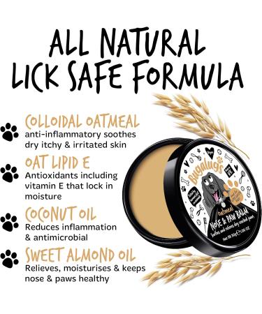 BUGALUGS Dog nose balm 30g Natural lick safe Paw balm for dogs contains Colloidal Oatmeal Dog paw cream Vegan formula nose balm for dogs reduces skin irritation and redness. - Buy Online on GoSupps.com