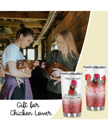 Cosictic Chicken Gift for Chicken Lover Chicken Owner Chicken Lady Chicken Mama In My Head I'Ve Pecked Your 3 Times 20 Oz Travel Tumbler Peck You 3 Times - Buy Online on GoSupps.com