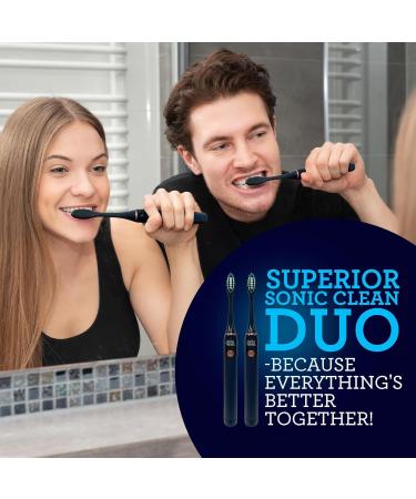 GuruNanda Sonic Toothbrush 2-Pack - Superior Clean Dual Modes Smart Timer Soft Bristles - Gentle & Effective Oral Care - Buy Online on GoSupps.com