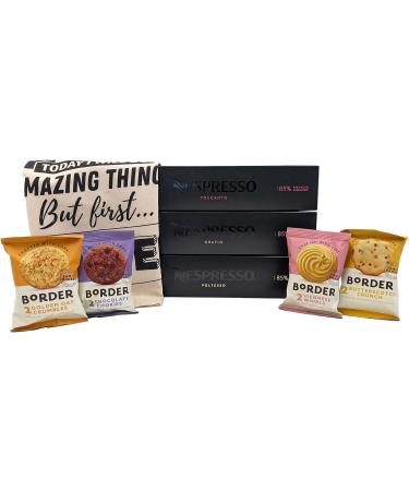 Nespresso Vertuo Coffee Capsules Espresso Selection - Orafio Toccanto Voltesso - 3 Boxes (30 Pods) Bundled with Border Biscuits & Giftable Tote Bag - Buy Online on GoSupps.com