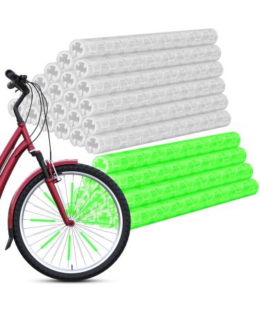 72 STK spoke reflectors bike reflectors spearing bike 360 visibility bike spokes reflectors bike spokes simple assembly for standard bicycles white green