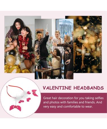 minkissy Valentines Day Headpieces Rosy Heart Head Bopper Love Wing Hair Hoop Glitter Heart Hair Band Wedding Valentines Day Hair Accessories for Women and Girls - Buy Online on GoSupps.com