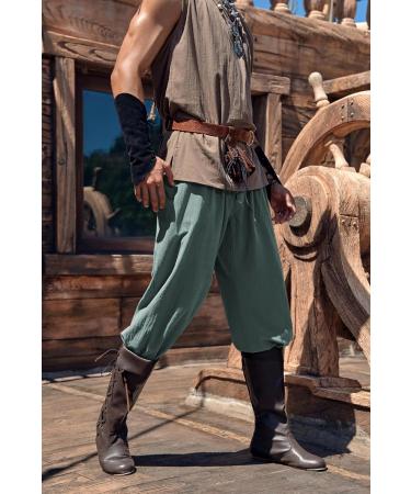 Karlywindow Men's Linen Lace-up Casual Pants | Yoga Beach & Halloween Cosplay - Gray - Buy Online on GoSupps.com