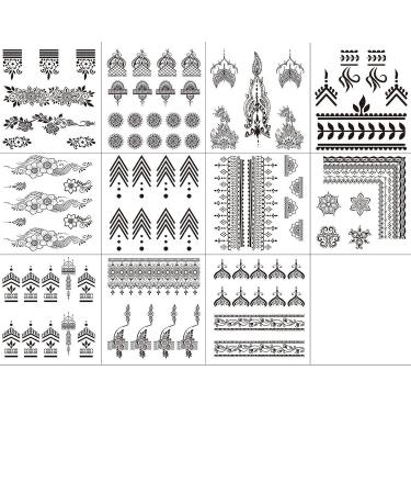 Ooopsiun Tiny Black Finger Temporary Tattoos - 36 Sheets of Small Letter and Tribal Designs for Women, Men, and Girls - Buy Online on GoSupps.com