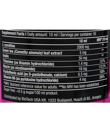 Buy BioTechUSA L-Carnitine 100 000 | 2000mg Cherry | Sugar Lactose Gluten-Free | 500ml - International Shipping Available - Buy Online on GoSupps.com