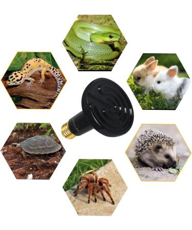CRLight 2-Pack 50W Ceramic Heat Emitter Infrared Heat Lamp Bulb for Reptiles Amphibians Pet Brooder Coop Chicken Lizard Snake Aquarium No Light No Harm 24hr Heat Source 100% Efficiency Black 50W(Black) 2Pack - Buy Online on GoSupps.com