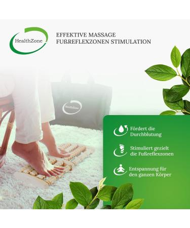 Health Zone Birch Wood Foot Massage Roller | Reflex Zone Therapy Device with Bag & Instructions - Buy Online on GoSupps.com
