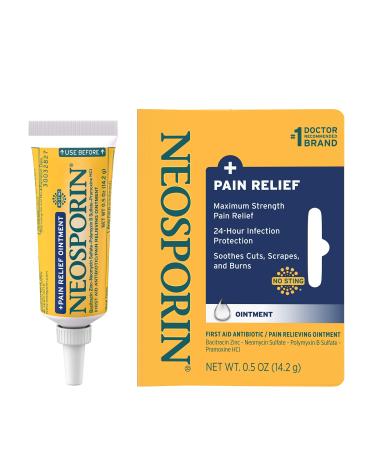 Neosporin + Maximum-Strength Pain Relief Dual Action Antibiotic Ointment with Bacitracin Zinc 5 oz ointment 0.5 Ounce (Pack of 1) - Buy Online on GoSupps.com