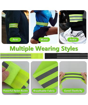 VMUGGA 8-Piece Reflective Tape Set | Elastic Safety Straps & Bracelets for Jogging Cycling & Outdoor Activities - Buy Online on GoSupps.com