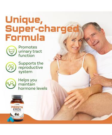 Prosta Eros - ProstaEros- Prostate Support Supplement - 7 Natural Ingredients - Black Maca Saw Palmetto Mashua Cat's Claw Gingseg Black Nettle and Zinc Capsules 90 Count (Pack of 1) - Buy Online on GoSupps.com