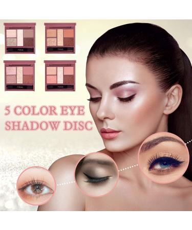 5 Colors Eye Palette Matte and Highlight Eyeshadow Makeup Pallete for Beginners Long Lasting High-Gloss Eyeshadow High Pigment Silky Powder Eye Shadow Cosmetics Set 04 - Buy Online on GoSupps.com