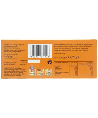 Me mer Green Tea Orange Ginger | 25 Vegan Gluten-Free Lactose-Free Tea Bags - Refreshing Citrus Blend - Buy Online on GoSupps.com
