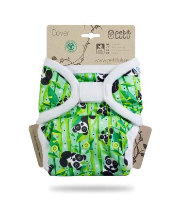 Petit lulu size 2 Prefold pul overstates with tabs (5-16 kg) Klett One Size diaper overpotes Baby diapers washable & waterproof cloth diapers Made in EU (panda bears)