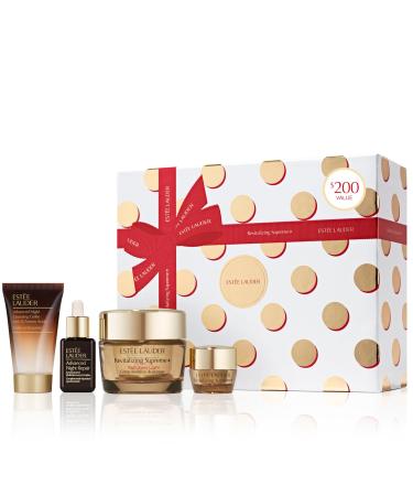 Est e Lauder Revitalizing Supreme+ Holiday Skincare Gift Set | The Lift + Firm Routine | Includes Full-Size Moisturizer 1.7 Ounce + Cleanser 1 Fl Oz Eye Cream 0.17 Ounce Face Serum 0.5 Fl Oz