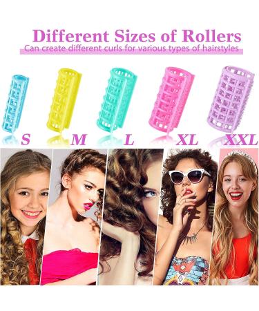 30-Piece Self-Grip Plastic Hair Rollers Set - DIY Hair Curlers for Hairdressing, Salon & Barber Use (5 Sizes) - Buy Online on GoSupps.com