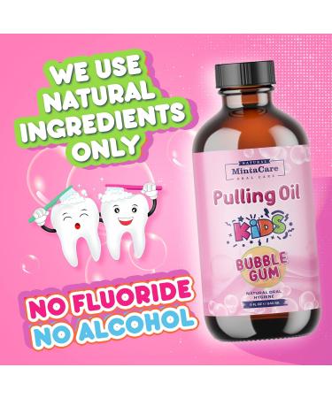 All Natural Organic Oil Pulling for Kids - Fluoride & Alcohol Free Mouthwash - Bubble Gum Flavor - 8oz Made in USA - Promotes Gum & Oral Health - Buy Online on GoSupps.com