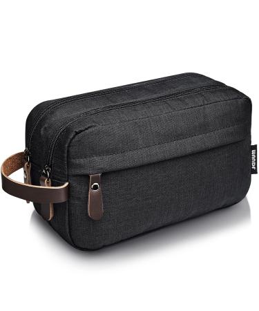 WANDF Toiletry Bag for Men Small Nylon Dopp Kit Lightweight Travel Shaving Bag for Kids and Women (black)