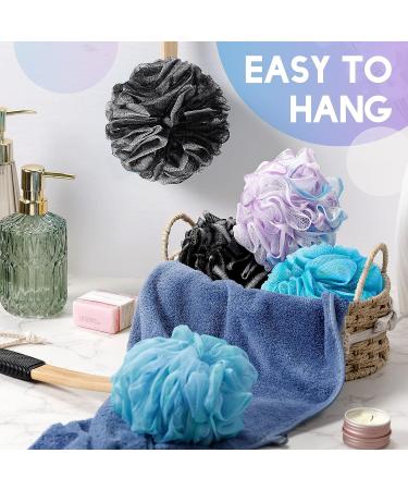 Sunnyray 6 Pcs Back Scrubber & Soft Mesh Loofah Set - Long Wooden Handle, Body Shower Brush, Bath Pouf for Men & Women - Buy Online on GoSupps.com