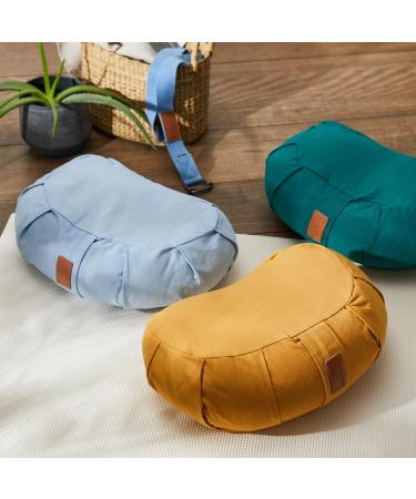 Buy Doyouryoga Ganesh Zafu Crescent Pillow - Organic Spelt & Buckwheat Filled Washable Cover Perfect for Meditation & Yin Yoga (45x30x14 cm) - Buy Online on GoSupps.com