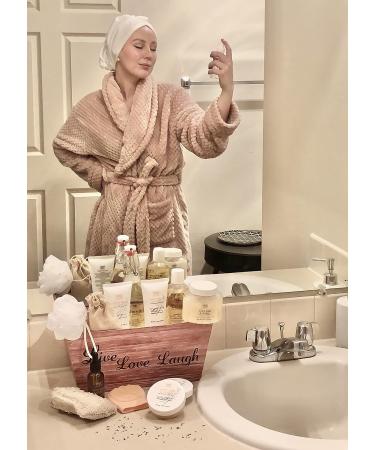 Dead Sea Mineral Vanilla & White Rose Spa Gift Basket - Natural Organic Pampering Relaxation Set for Her and Him - Holiday Lotion Gift - Buy Online on GoSupps.com