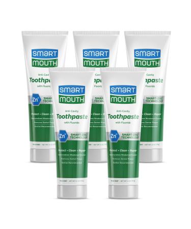 Smart Mouth Whitening Toothpaste with Fluoride Clean Mint 6 oz(Pack of 5)