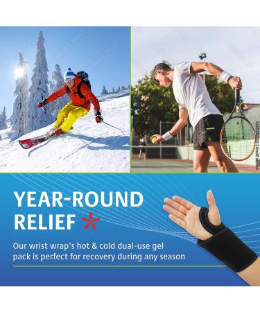 TheraPAQ Wrist Ice Pack Wrap - Hot & Cold Gel Compression for Pain Relief from Arthritis, Carpal Tunnel, Swelling - Reusable Hand Ice Pack for Athletes, Elderly & Pregnancy - Buy Online on GoSupps.com