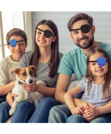 Sibba Adjustable Eye Patches for Kids & Adults - 2 PCS Medical Eye Patch for Amblyopia Cosplay & Pirate Costume - Blue & Black - Buy Online on GoSupps.com
