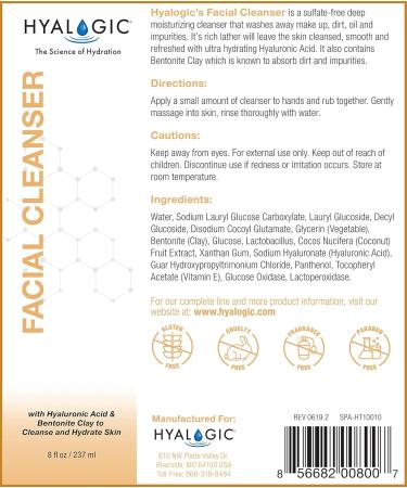 Hyalogic Bentonite Clay Facial Cleanser 8oz | Premium Spa Face Wash with Hyaluronic Acid for Deep Cleaning & Moisturizing Skin Care - Buy Online on GoSupps.com