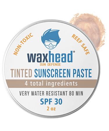 Waxhead Tinted Surf Sunscreen - for all Outdoor Athletes  Tinted Zinc Oxide Sunscreen  Reef Safe  Organic Sunscreen for Face  Hawaii Sunscreen  Reusable Tins (2oz  Tinted)