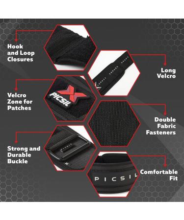 Picsil Lumbar Belt for Weight Lifting | Ideal for Squats Cross Lifting & Lunges | Customizable with Patches | Available in 3 Colors & 5 Sizes | XL Black - Buy Online on GoSupps.com