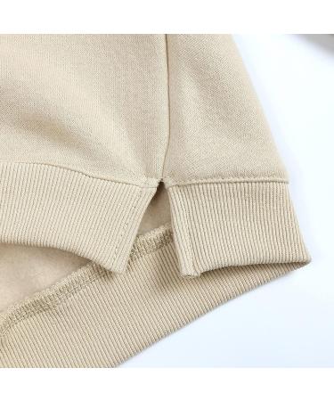 Children's Beige Fleece Pullover Top | Girls Sweatshirt 4-5T | Kids' Solid Coat for Girls | Soft Baby Girls Tee Shirt 5T - Buy Online on GoSupps.com