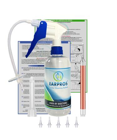 Ear Washer Kit for Humans with 5 Disposable Tips and LED Light - Suitable for Adults and Children - Ear Cleaning Kit Ear Irrigation Ear Washer Bottle System
