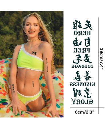 Chinese Characters Temporary Tattoo - 130+ Designs, Realistic Fake Word Tattoos, Waterproof & Long-lasting - Perfect Christmas Gift - Buy Online on GoSupps.com