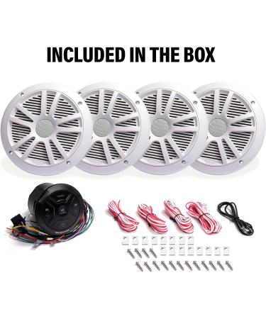 BOSS Audio Systems MG250W.64 Marine Speakers with Gauge Receiver, Bluetooth, IPX6 Weatherproof, USB, Aux-in, 6.5 Inch Full Range Speakers - Buy Online on GoSupps.com