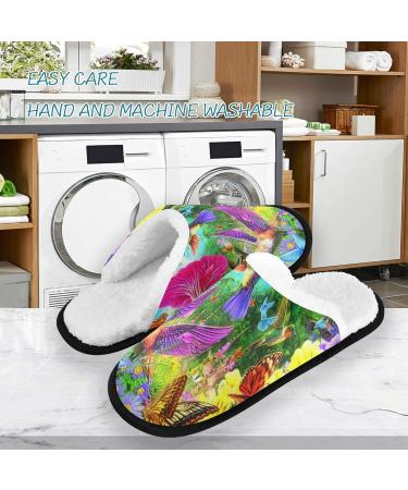 Mnsruu Hummingbird Flower Blossom Slippers for Men & Women | Multicolor Festival & Spa Home Slippers (UK 8-11) - Buy Online on GoSupps.com