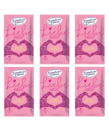 Pack of 6 Dresdner Essence Bath Salt Love 6 x 60 g