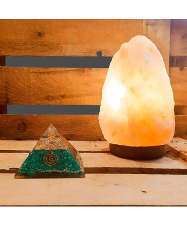 Lamare Orgonite Pyramid with Malachite | Energy Compensation & Protection | Calm Well-being Balance & Harmonization | Positive Energy Flow (76mm) - Buy Online on GoSupps.com