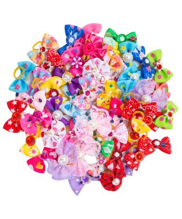 Berkelen dogs hair accessories 50 pieces dog hair loops with rubber band pets dog hair arches accessories for long hair pet dog cat cat puppies random color - Buy Online on GoSupps.com