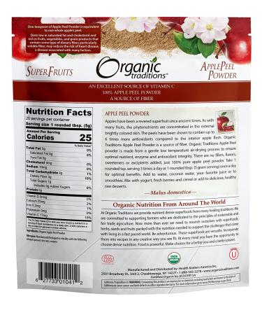 Organic Traditions Apple Peel Powder 3.5 oz - Nutrient-Rich Superfood for Health & Wellness - Buy Online on GoSupps.com