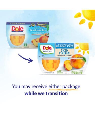 Dole Fruit Bowls Diced Peaches No Sugar Added, Gluten Free Healthy Snack, 16 Ounce - Pack of 4 - Buy Online on GoSupps.com