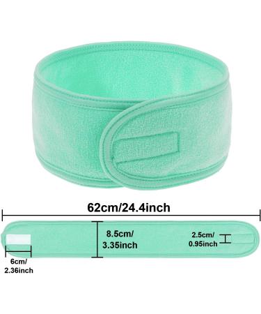 Whaline Spa Headband Set - 4 Pack Stretch Terry Cloth Hair Bands for Sport, Yoga, Shower - Mint Green - Buy Online on GoSupps.com