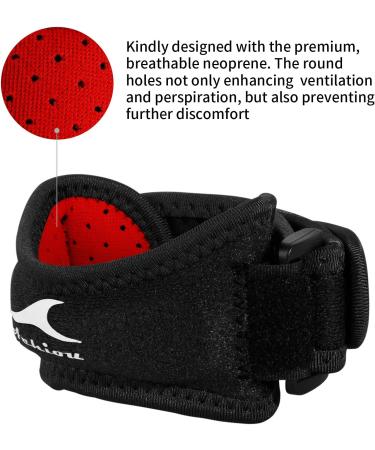 Achiou 2 Pack Patellar Tendon Support Strap for Knee Pain Relief - Adjustable Silicone Knee Band for Gym, Running, Hiking & Weight Lifting - Black/Knee Strap (2 Pack) - Buy Online on GoSupps.com